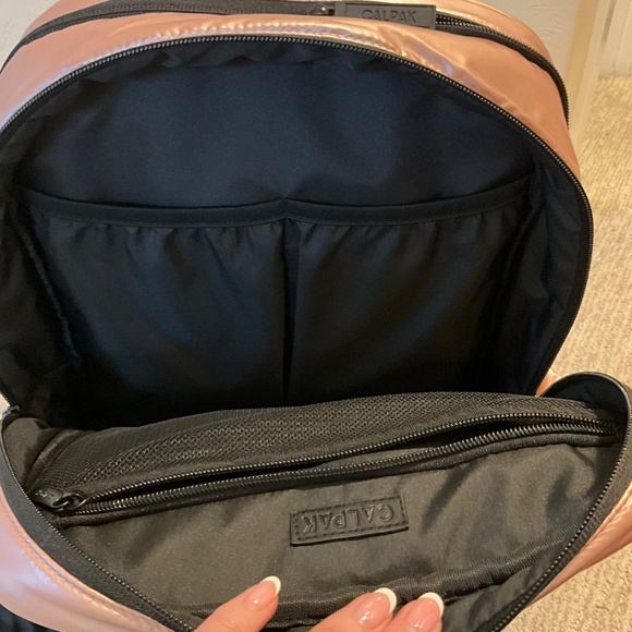 CalPak Luka 15 Inch Laptop Backpack, Rose Gold Metallic - Picture 7 of 7